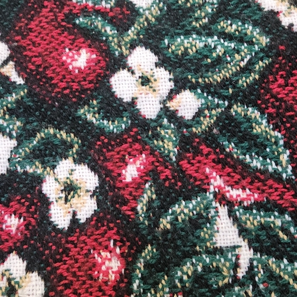 Vintage Floral & Apple Tapestry Fringe Blanket By Beacon Blanket Company - Picture 5 of 7